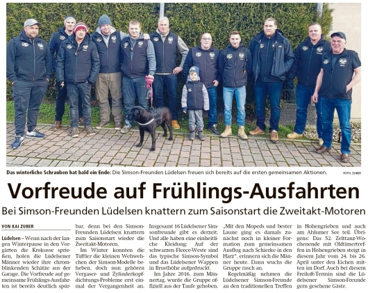 20200306 Altmark Zeitung - Lüdelsen - Simson-Freunde planen Frühlingsausfahrten (Kai Zuber)