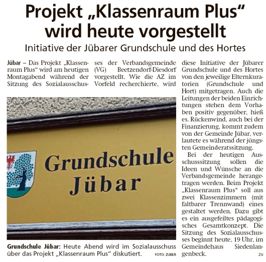 20200504 Altmark Zeitung - Jübar - Klassenraum Plus (Kai Zuber)