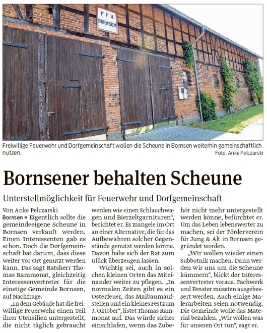 20200626 Volksstimme - Bornsen - Scheune solle erhalten und genutzt werden (Anke Pelczarski)