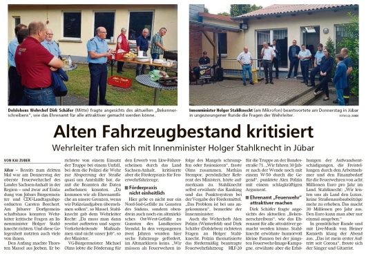 20200704 Altmark Zeitung - Jübar - Wehrleiter trafen sich mit Innenminister (Kai Zuber)
