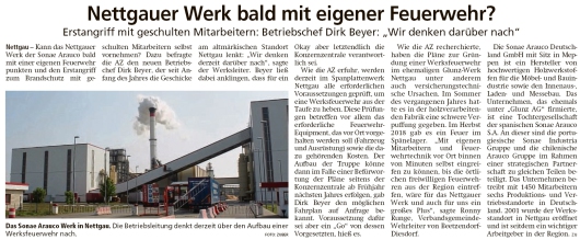 20200805 Altmark Zeitung - Nettgau - Sonae Arauco denkt über Betriebsfeuerwehr nach (Kai Zuber)
