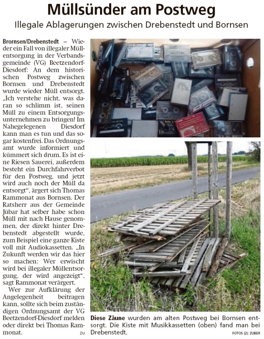 20200817 Altmark Zeitung - Bornsen-Drebenstedt - Müllfrevler werden angezeigt (Kai Zuber)