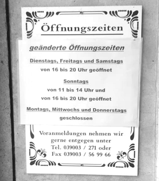 20200822 Jübar - Kastanie - geänderte Öffnungszeiten
