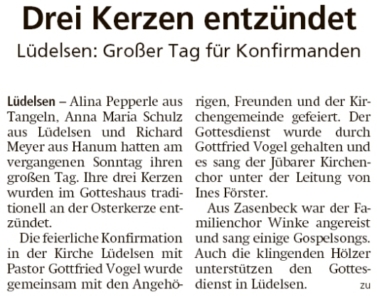 20200918 Altmark Zeitung - Lüdelsen - Konfirmation in der Gedächtniskirche (Kai Zuber)