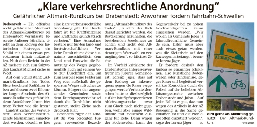 20200919 Altmark Zeitung - Drebenstedt - Abkürzung über den Altmark-Rundkurs (Kai Zuber)