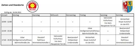 20210414 Verbandsgemeinde - DLRG bietet mobil Schnelltests an (Termine)