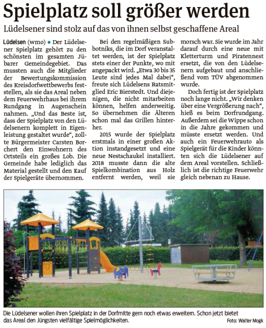 20210702 Volksstimme - Lüdelsen - Spielplatzvergrößerung ist geplant (Walter Mogk)