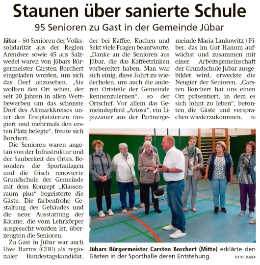 20210906 Altmark Zeitung - Jübar - Volkssolidarität besichtigt Grundschule (Kai Zuber)