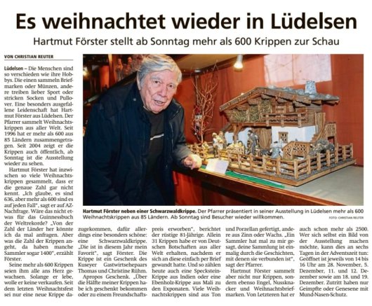 20211127 Altmark Zeitung - Lüdelsen - Schwarzwaldkrippe im Museum (Christian Reuter)