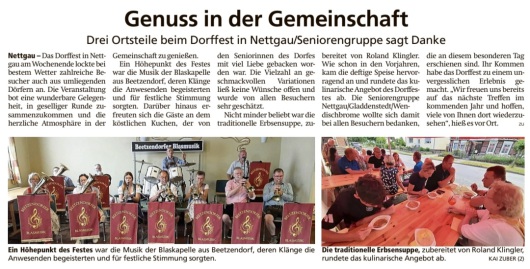 20250629 Dorffest, Altmark Zeitung vom 20250703