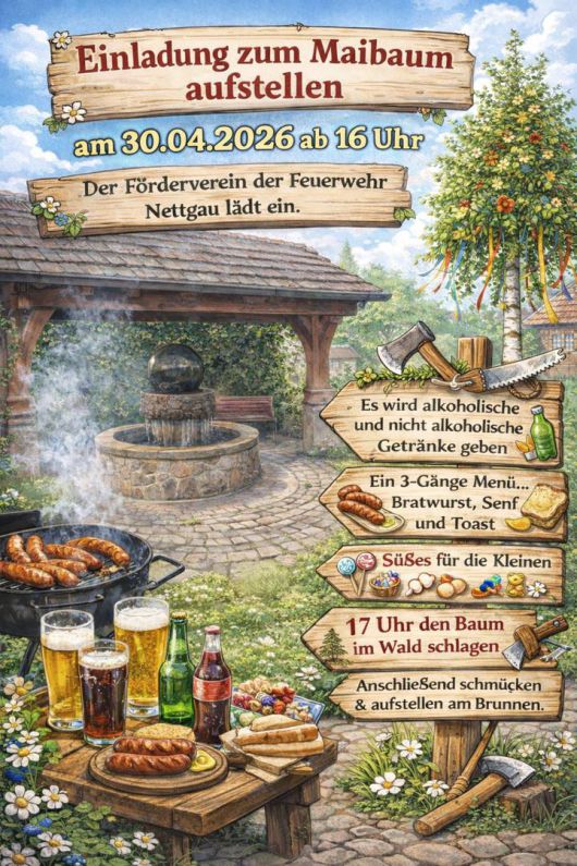 20260420 Maibaum Aufstellen am 30.4. in Nettgau