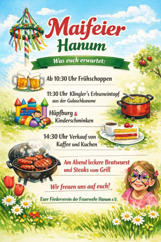 20260420 Maibaum Aufstellen am 01.5. in Bornsen